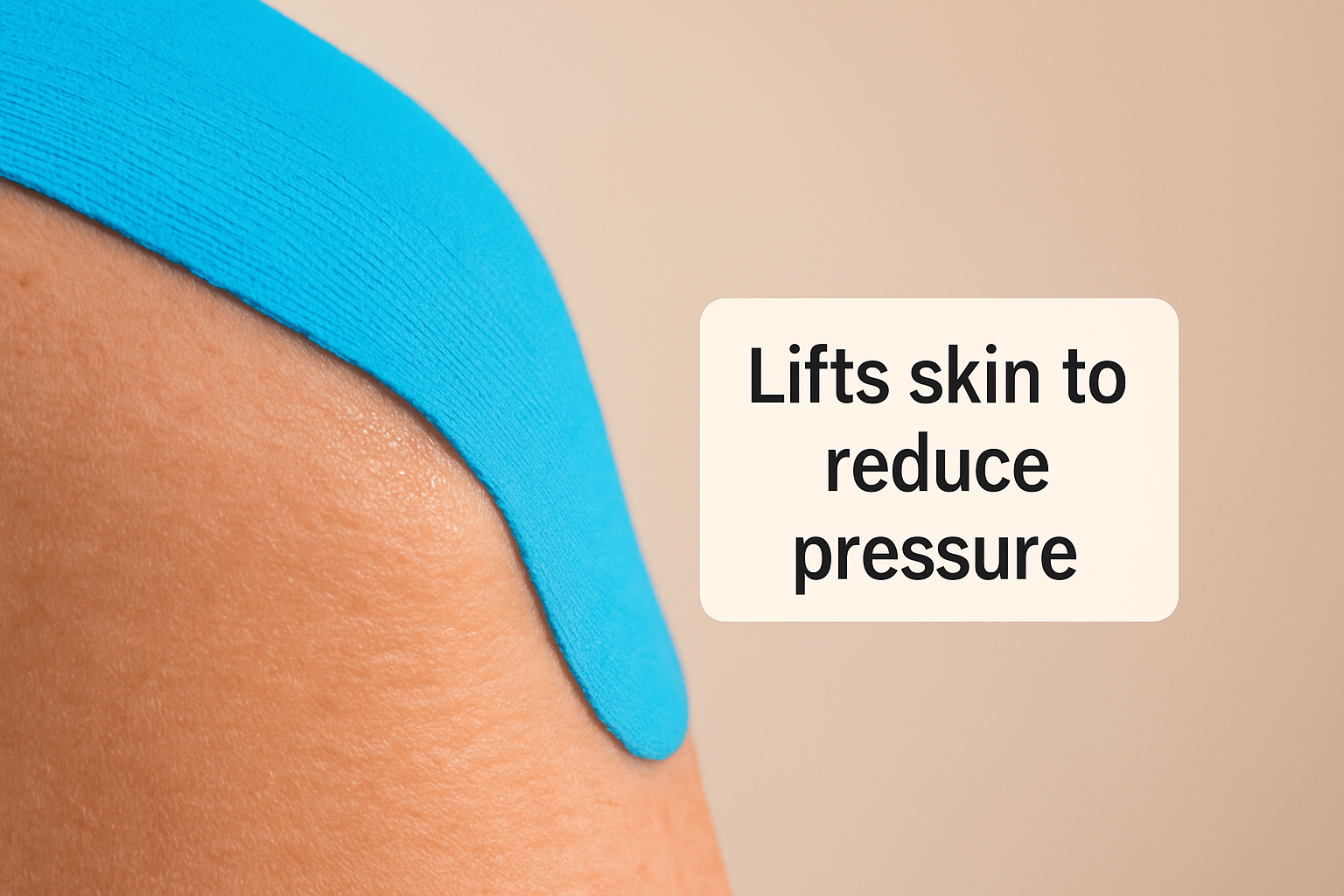 Person applying kinesiology tape to lower back for pain relief